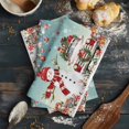 thumbnail image 6 of Teal Christmas Kitchen Towels Set of 4, Water Absorbent Dish Towel, Snowman Truck Xmas Balls Snowflake Decorative Hand Towels - Quick Drying Cloth for Cooking Baking, 18x28 Inch, 6 of 8