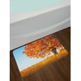 thumbnail image 2 of Fall Bath Mat, Lonely and Ancient Oak Tree Grass Bushes Field Serene Rural Scenery, Non-Slip Plush Mat Bathroom Kitchen Laundry Room Decor, 29.5 X 17.5 Inches, Orange Yellow Pale Blue, Ambesonne, 2 of 2