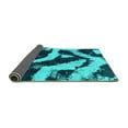 thumbnail image 2 of Ahgly Company Indoor Square Abstract Turquoise Blue Modern Area Rugs, 6' Square, 2 of 4