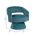 thumbnail image 5 of Lessa Swivel Accent Chair- Teal Blue- Round Base- Soft Foam Cushion, 5 of 6