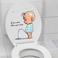 thumbnail image 2 of Pegatinas de advertencia divertidas para inodoro, tapa de inodoro para orinar de niños de dibujos animados, pegatina para puerta de WC, decoración autoadhesiva extraíble, papel para el hogar de 22,5* TUNC Sencillez, 2 of 5
