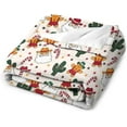 thumbnail image 3 of Snowflake Gingerbread Man Christmas Throw Blanket Soft Flannel Throw Blankets with Snowflake Santa Claus Pattern Cozy Blanket for Couch, Sofa and Bed Gifts for Xmas 40"x50", 3 of 6