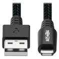 thumbnail image 3 of Tripp Lite Heavy-duty Sync / Cable With Lightning Connector - M/m, 2.0, Uhmwpe And Aramid Fibers, Gray, 6 Ft. (1.8 M) - Lightning Cable - Male To Lightning Male - 6 Ft - Gray, 3 of 5