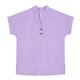thumbnail image 4 of Ser Usted Camisa Niñas Moda de Verano Botón Sólido Cuello en V Suelto Camiseta Hendidura Lateral Blusa para 4-14 Años, 4 of 9