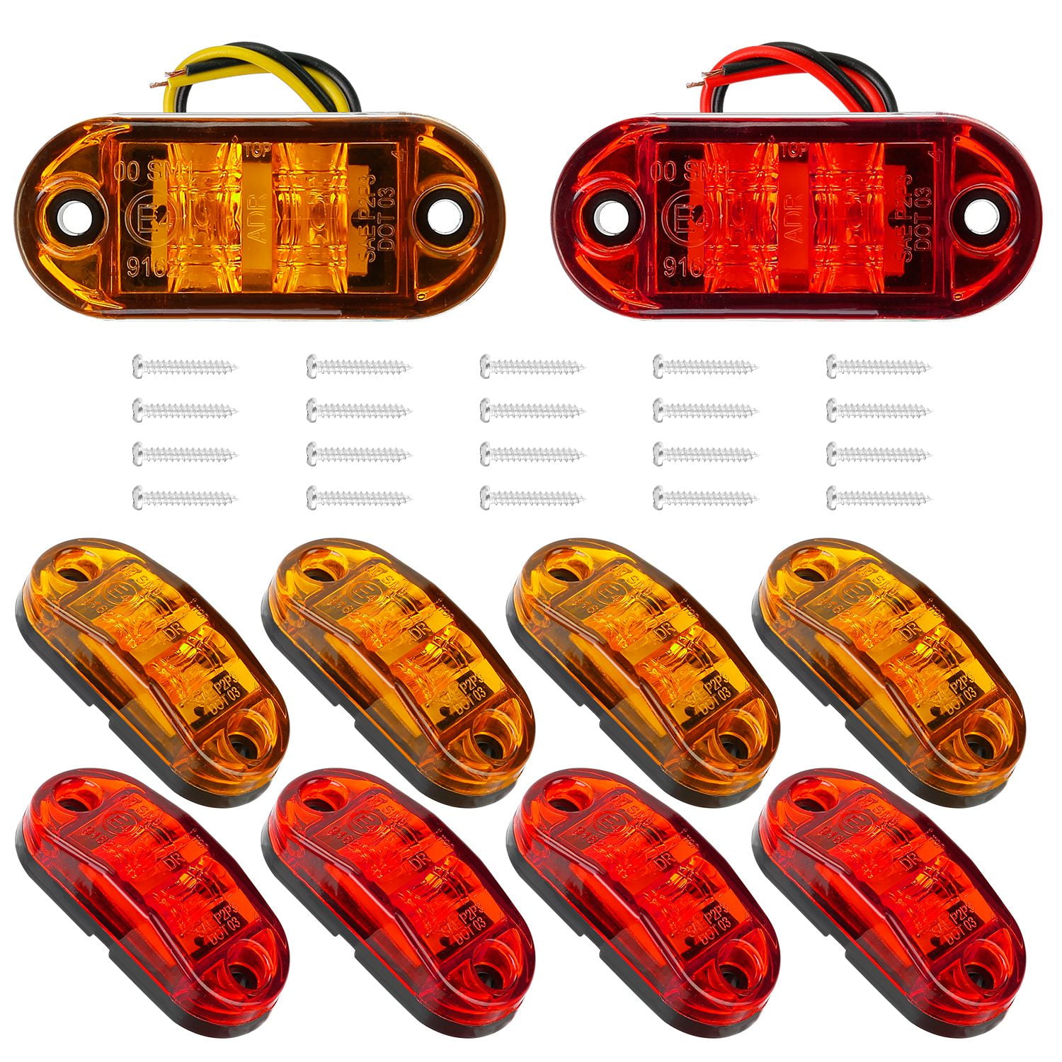 10pcs 2.5inch Trailer Clearance Light, iMounTEK LED Side Marker Lights