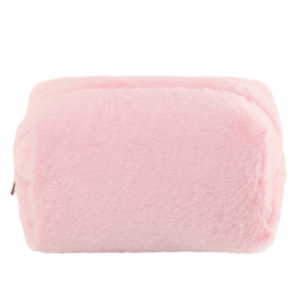 Bolsa de maquillaje, bolsa de cosméticos de felpa, linda bolsa de almacenamiento suave con cremallera para artículos de tocador de viaje para suministros de oficina, cosméticos, maquillaje,