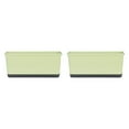 thumbnail image 1 of Colaxi 2Pcs Window Box Planter Flower Pot with Drainage Holes with Absorbent Cotton Rope Versatile Accessories for Home Porch Sturdy Light Green, 1 of 8