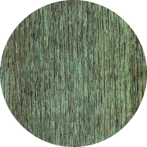 Ahgly Company Indoor Round Abstract Light Blue Modern Area Rugs, 8' Round