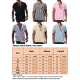 thumbnail image 2 of Grianlook Men Hawaiian Floral Shirts Cotton Linen Button Down Tropical Holiday Beach Shirts Henley Loose Fit Tee Tunic Blouse Tops Size S-3XL, 2 of 2