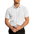 thumbnail image 3 of GENTS BLISS Short Sleeve Mens Dress Shirts Casual Solid Shirts for Men Regular Oxford Tops with Pocket, 3 of 10
