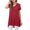Wine, variant on Buigttklop Summer Tunic Tops for Women Plus Size Women'S Casual Solid Color Short Sleeve V-Neck Top