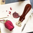 thumbnail image 5 of OUNONA Wax Seal Stamp Set with Wood Handle and Copper Seal, Wax Sealing Kit for Letters and Invitations, 5 of 7