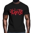 thumbnail image 2 of Mens T Shirts Valentines Day Love Text Short Sleeve Casual Men's Tee Tops Graphic T-Shirts for Teen Boys/Men, 2 of 8