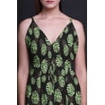 thumbnail image 3 of Bimba Leaves Ladies Printed Resort Maxi DrawstringDressSpaghetti Strap Beach Wear-Medium, 3 of 6
