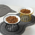thumbnail image 3 of Cat And Dog Bowl Pet Feeding Dish Metal Raised Stand Cat  Anti-Slip Food Bowl Water Feeder Cat Elevated Feeder Neck Pet Ceramic Bowl Black Raised Stand, 3 of 10