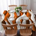thumbnail image 3 of Burnt Orange White Moire Table Cloth Waterproof Tablecloths, Modern Abstract Art Tablecloth Dining Table Cover for Kitchen Party Tabletop Outdoor, Rectangle Tablecloth 52x70 Inch, 3 of 9