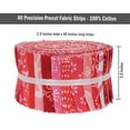 thumbnail image 5 of Soimoi 40Pcs Asian Block Print Cotton Precut Fabrics For Quilting Craft Strips 2.5x42inches Jelly Roll - Pink, 5 of 8