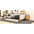 thumbnail image 5 of Full Size Bed Frames Full Size Upholstered Daybed with Trundle and Nailhead Decoration, Wood Color,Adjustable Bed Base, 5 of 19