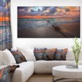 thumbnail image 1 of Reddish Sunset over Clear Beach - Seashore Canvas Art Print, 1 of 4