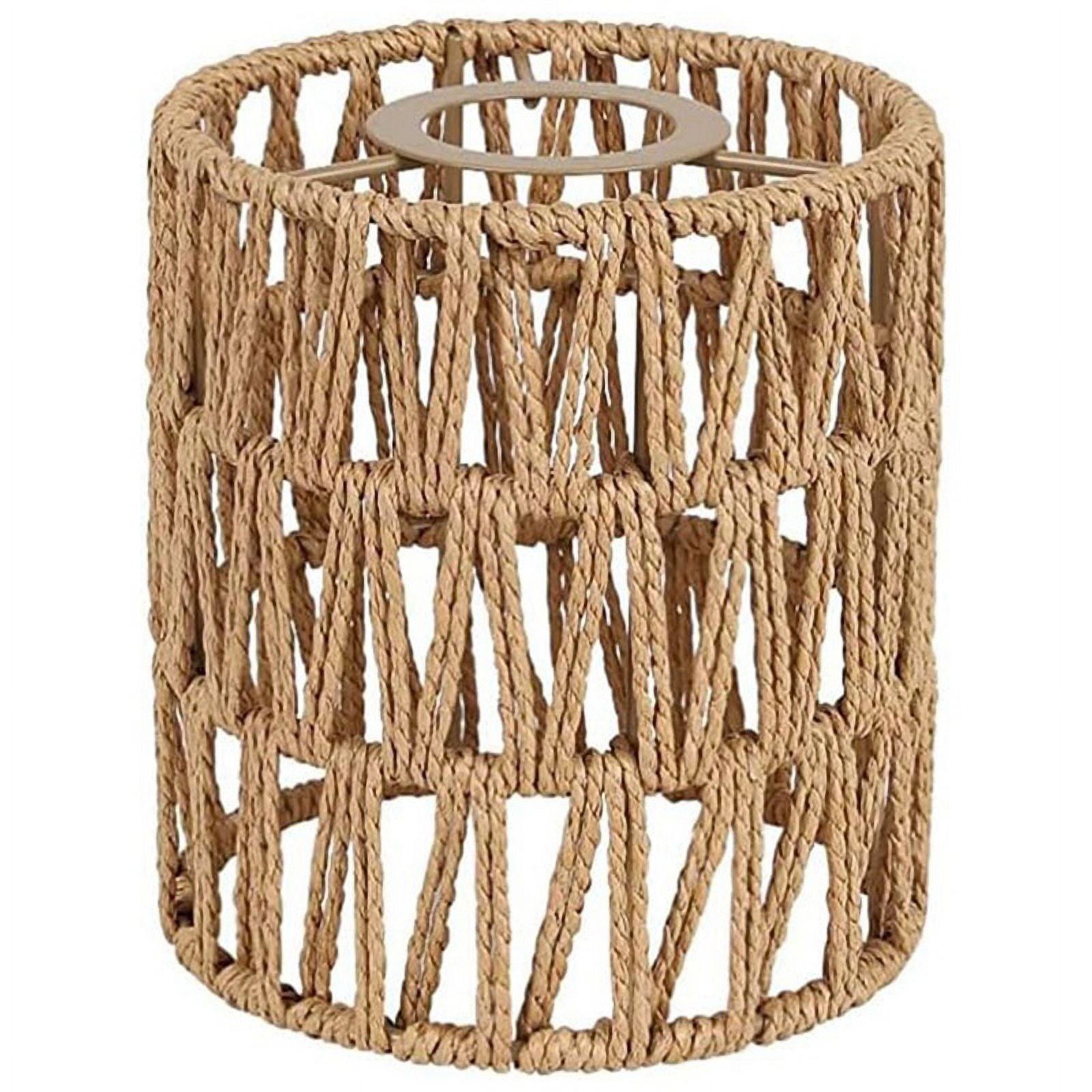 White Acrylic Pendant Lamp Shade Replacement - Boho Style Hanging Shade For Wicker & Floor Lamps
