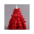 thumbnail image 3 of Bagilaanoe Kids Girl Princess Dress Flower Girl Lace Multi-Layer Ruffle Tutu Skirt 3T 4T 5T 6T 7T 8T  9T 10T Formal Party Wedding Dress Prom, 3 of 9