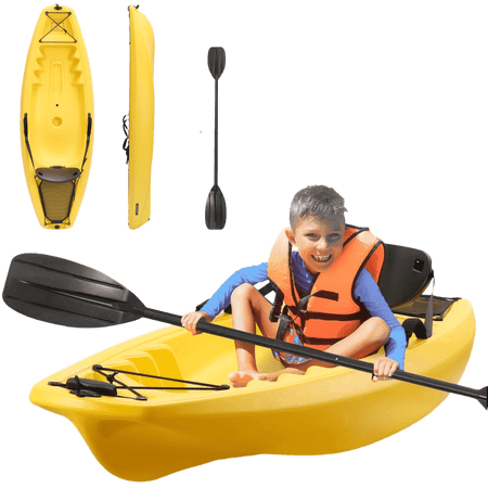 Naipo Kayak with paddle 6.5FT Kayak 4 Level Footrest Sit On Top for Youth Kid to Teen Up to 121lbs