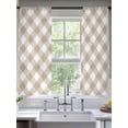 thumbnail image 5 of Minimalistic Checkered Beige Rural Style, Semi Sheer Window Curtains 72 Inches Long, Rod Pocket Voile Silky Chiffon Curtain Light Filtering Drapes for Living Room, Kitchen, Bedroom, 52"x72", 2 Panels, 5 of 9