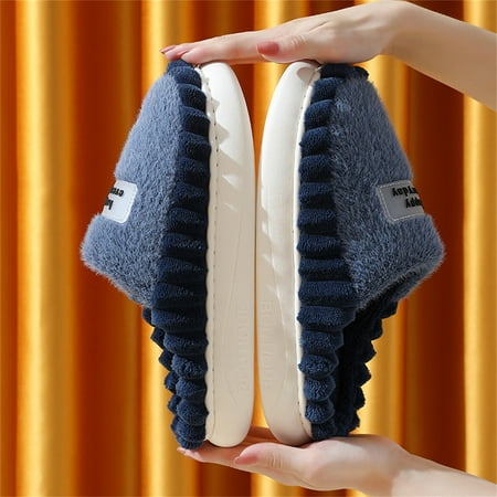 

Sehao chunky shoes for women Men Slippers Autumn And Winter Fashion And Comfortable Indoor Warm Flat Soft Non Slip Solid Color Chemical fiber womens shoes dressy casual