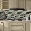 thumbnail image 3 of DEWOO Thick Kitchen Peel and Stick Tile Backsplash, Stick on Wall Tiles, 12"x12" Self Adhesive Sticky 3D Wall Marble Tiles Bathroom (10-Sheet，Green Brown), 3 of 12
