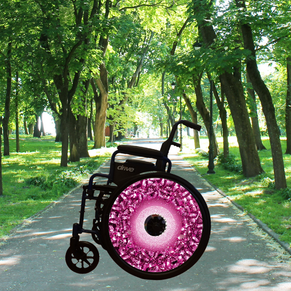 Wheelchair Accessories| Wheels covers for Wheelchairs|  Enhances Aesthetics, Easy Install/Remove, Lightweight, High Quality | Perfect Gift, New Matt Finish (Perfect Peacock)