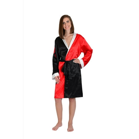 Harley Quinn Costume Silky Satin Robe Cover-Up