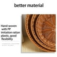 thumbnail image 3 of Bread Basket Rattan Storage Basket Woven  Severing Tray Food Box With Handles For Breakfast Platters Plate, 3 of 5