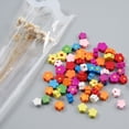 thumbnail image 2 of 100 piezas Surtido de flores de flores de madera con perlas para manualidades infantiles. Fabricación de 12mm, 2 of 9