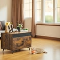 thumbnail image 2 of LEDREM Cat Litter Box Enclosure Furniture with Removable Divider, High Legs, Hidden Cat House and Side End Table, Rustic Brown, 2 of 6