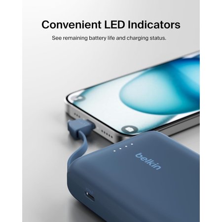 belkin BPB021fqBL BoostCharge 20Wケーブル内蔵 モバイルバッテリー10000mAh ブルー