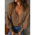 thumbnail image 5 of SHEWIN Womens Button Down Cardigan Sweater Long Sleeve Open Front Knit Outwear Casual V Neck Knitted Tops S-2XL, 5 of 7