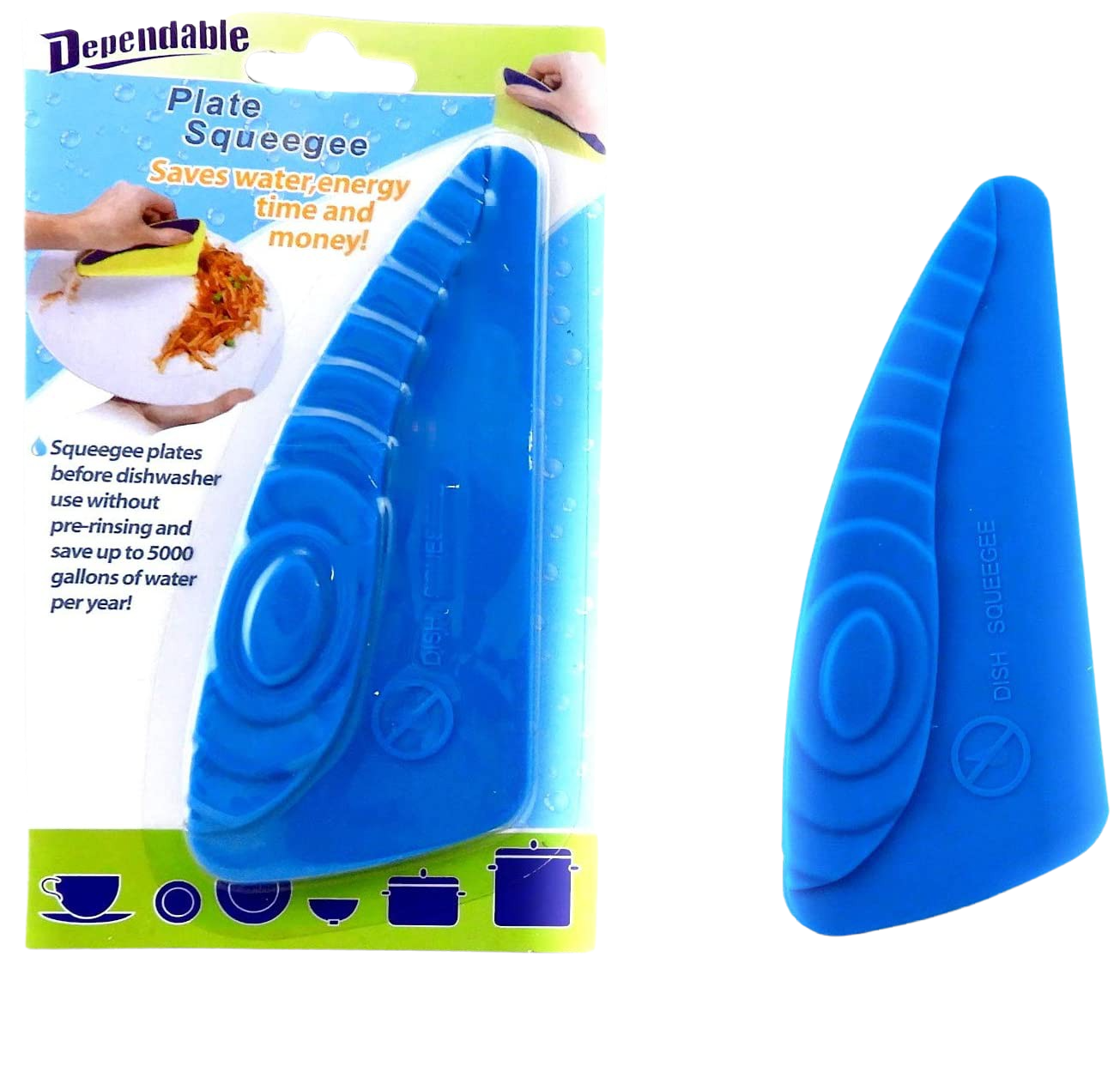 Set of 2 Dependable Industries Plate Scourer Squeegee Dish Cleaner