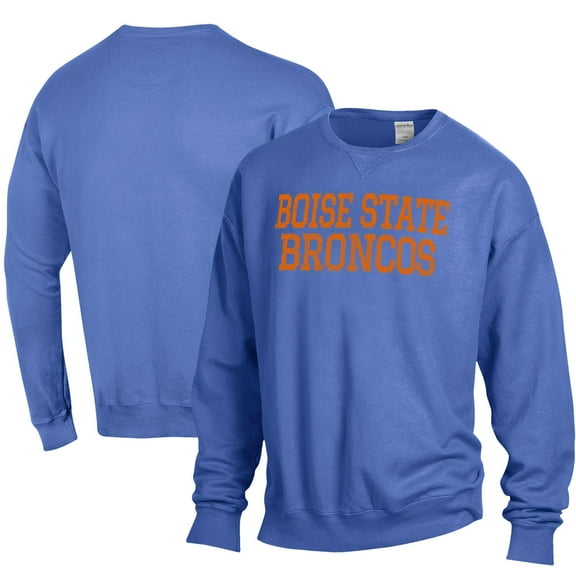 Men's ComfortWash Royal Boise State Broncos Stack Garment Dyed Crewneck Pullover Sweatshirt