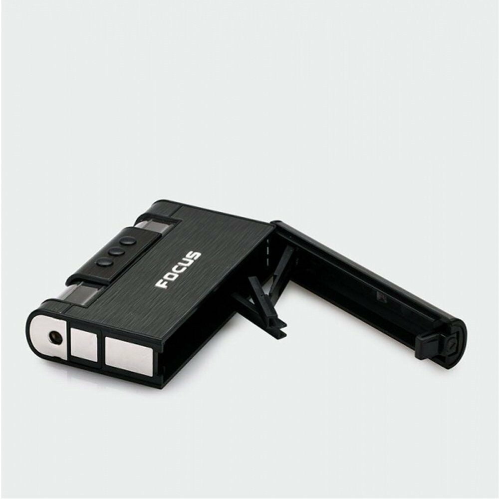 FOCUS Automatic Cigarette Case Dispenser with Built in Torch Lighter