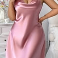 thumbnail image 4 of Sakmal Plus Size Womens Nightgown Silky Chemises Nightshirt Pink Sleeveless Chemises for Women, 4 of 7