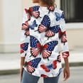 thumbnail image 5 of Women's 250th Anniversary USA Shirt Patriotic American Flag Print Crew Neck 3/4 Sleeve T-Shirt, 5 of 5