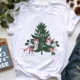 thumbnail image 1 of Camiseta de Feliz Navidad para mujer, camiseta de manga corta con estampado de Mickey de estética Harajuku, ropa Y2k para mujer, Tops 2024, 1 of 5
