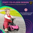 thumbnail image 6 of Aosom Licensed Lamborghini Sit and Scoot Ride on w/ Music Headlights, Pink, 6 of 9