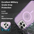 thumbnail image 4 of For iPhone 16 Pro Max Transparent Phone Case Compatible with MagSafe, Triple Layer Magnetic Charging Case, Heavy Duty Shockproof and Drop-Proof Phone Case, Crystal Purple, 4 of 6