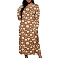 thumbnail image 2 of SELONE Plus Size Nightgowns for Women Long Maxi Sleepshirt Pumpkin Skeleton Long Sleeve Nightshirt Halloween Loungewear, 2 of 8