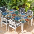 thumbnail image 2 of Boho Colorful Floral Table Cloths for 5 Foot Rectangle Tables, Spring Flowers Vintage Abstract Art Patio Waterproof Elastic Fitted Tablecloths, Washable Rectangular Table Cover for Camping, 2 of 8