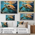 thumbnail image 4 of Designart "Modern Marine Turtle Illustration I" Animals Turtle Floater Framed Wall Decor, 4 of 5
