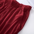 thumbnail image 5 of fheaev Sleep Pajama Shorts for Women Knee Length Lightweight Elastic Drawstring Casual Bermuda with Pockets Wine 2XL, 5 of 7