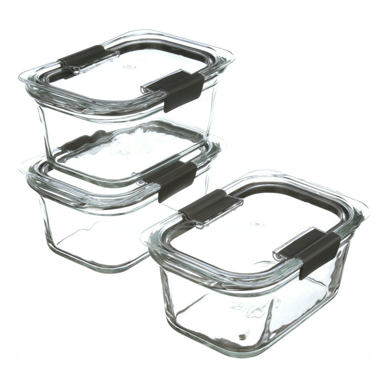 3-Pack Glass Food Storage Containers, 4.7-Cup, Leak Proof, BPA
