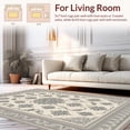 thumbnail image 2 of ODIKA 2'x3' Machine Washable Non-Slip Area Rug, Distressed Damask Hues Of Steel Ivory High Traffic Rug with Pad, Ivory, 407947, 2 of 8